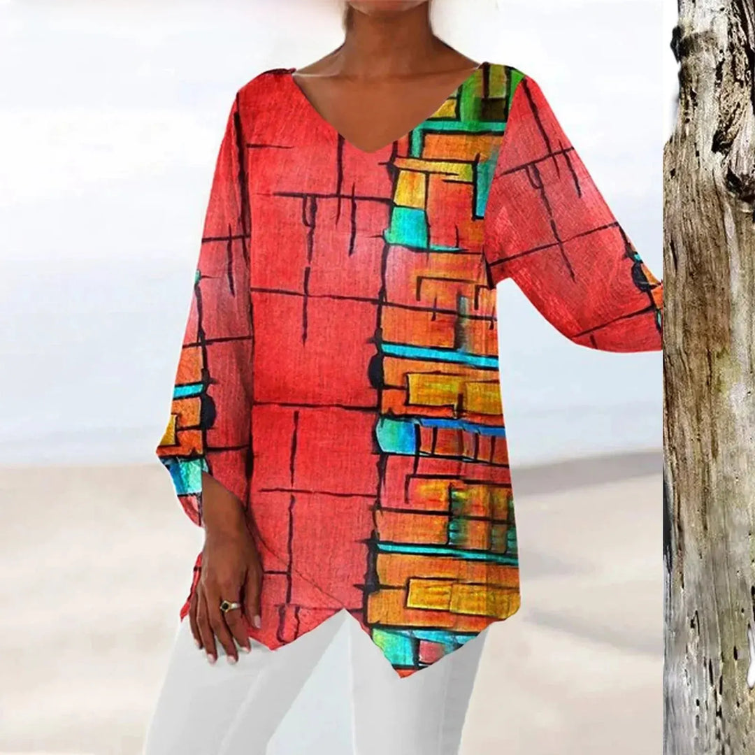 SABRINA | VINTAGE V-HALS BLOUSE