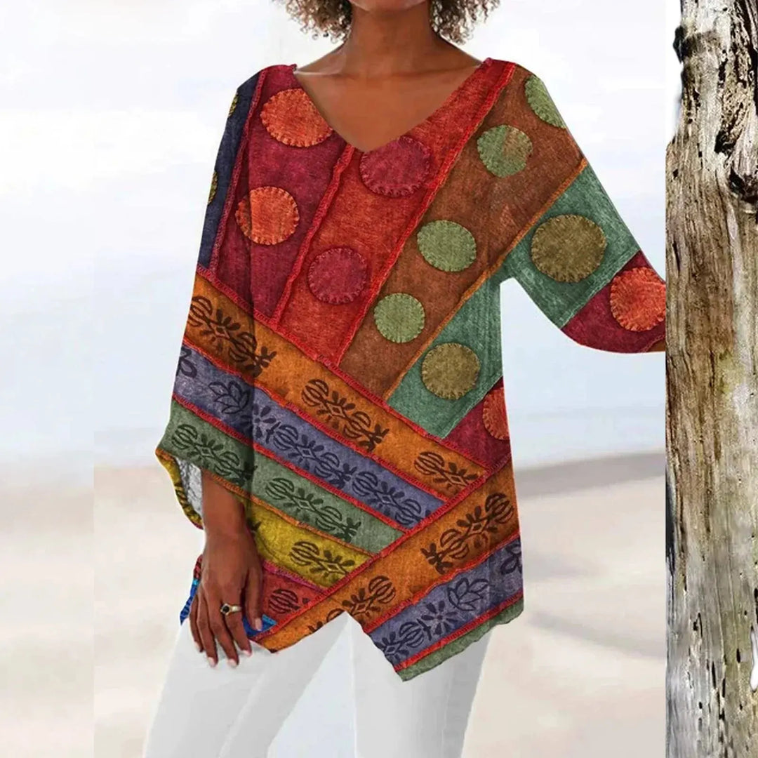 SABRINA | VINTAGE V-HALS BLOUSE